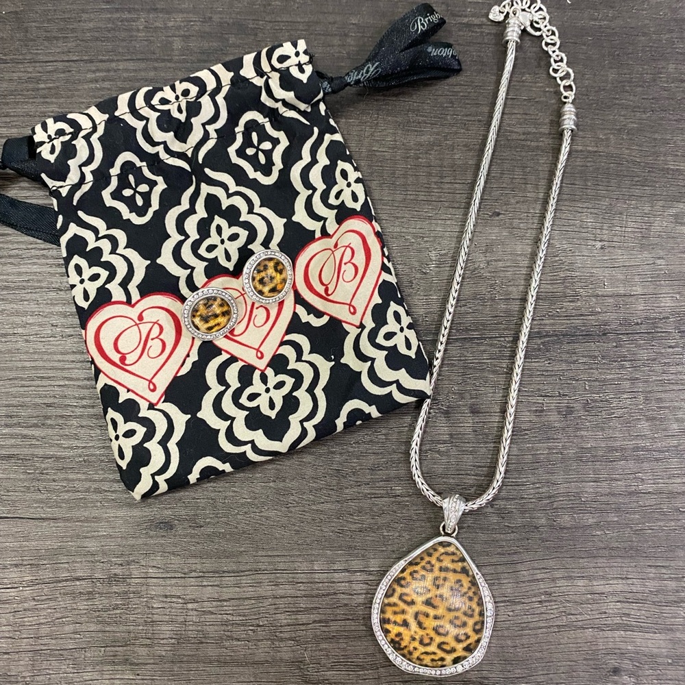Leopard Brighton Necklace and Earring Set